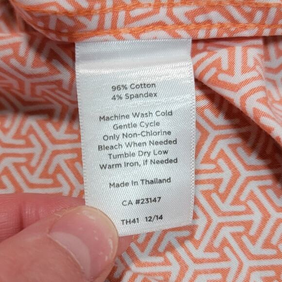 Talbots Size 10P Petite Button Up Polo Tank Top Geometric Professional Golf Top - Picture 4 of 7